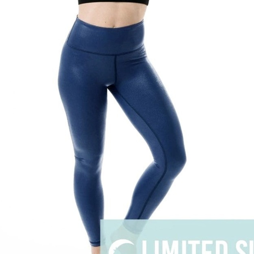 Zyia Active Navy Metallic Light n Tight Hi-rise 7/8 24" Womens 12 Leggings